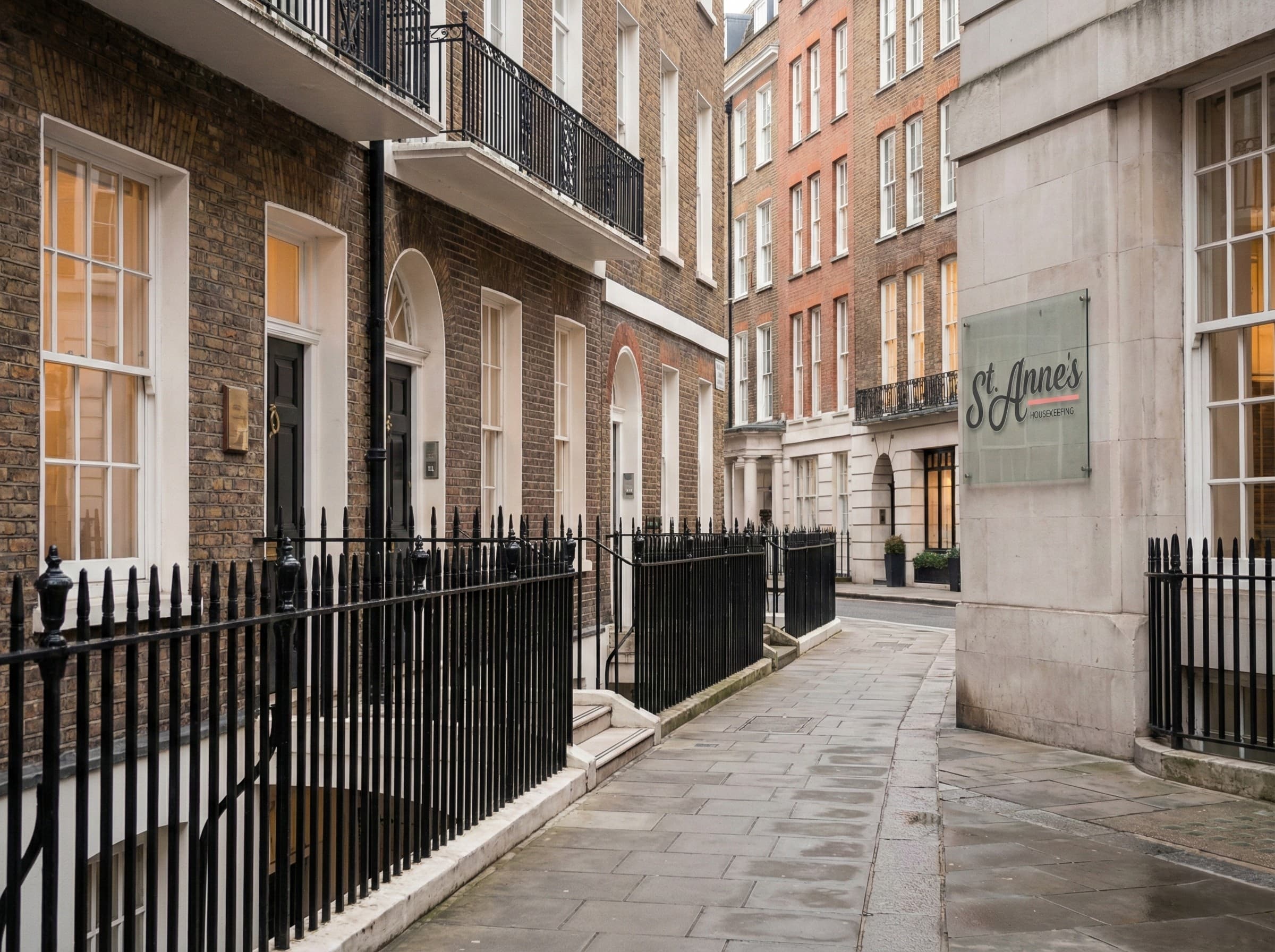 Central London residential street with Georgian and Edwardian buildings