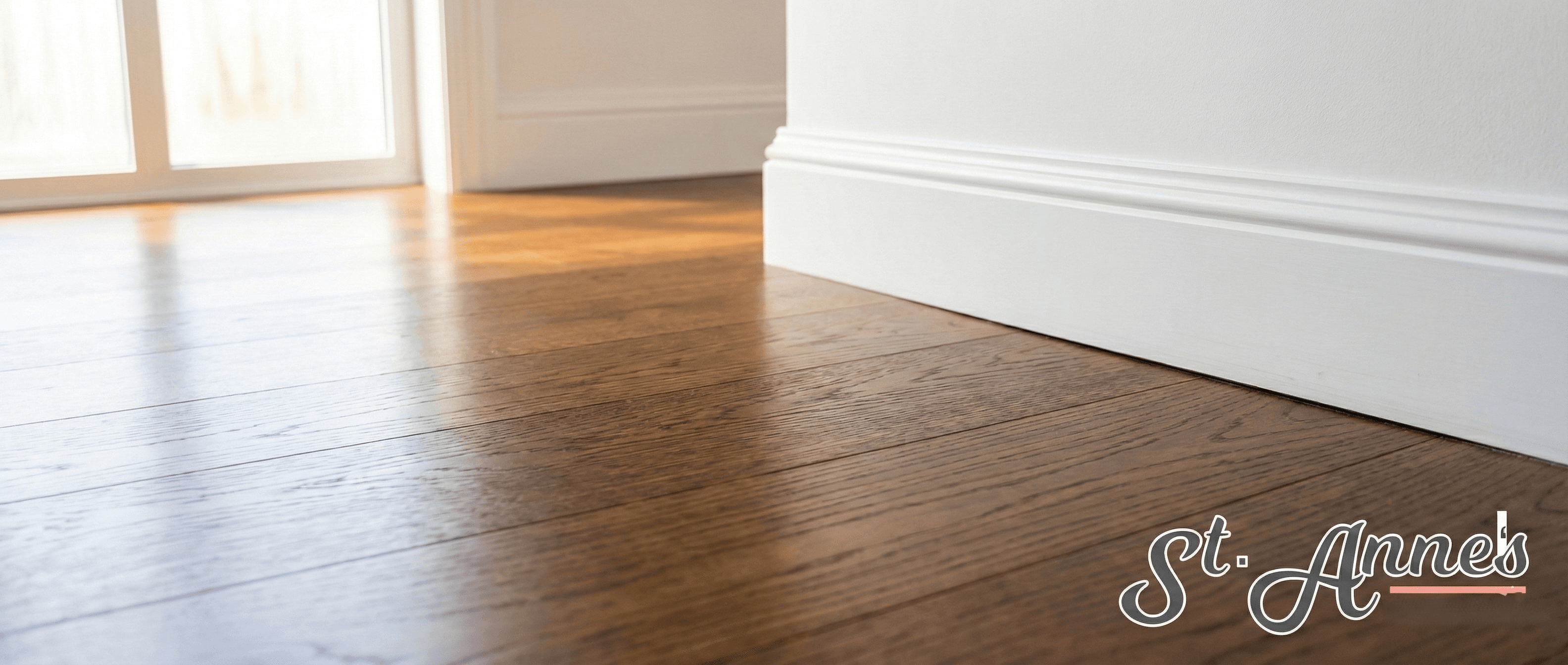 Clean interior details with polished wooden floor and soft window light