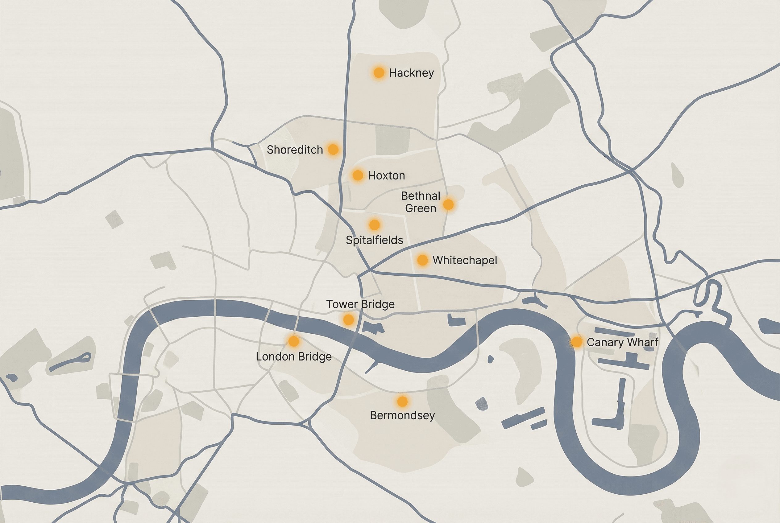 East London Areas Map