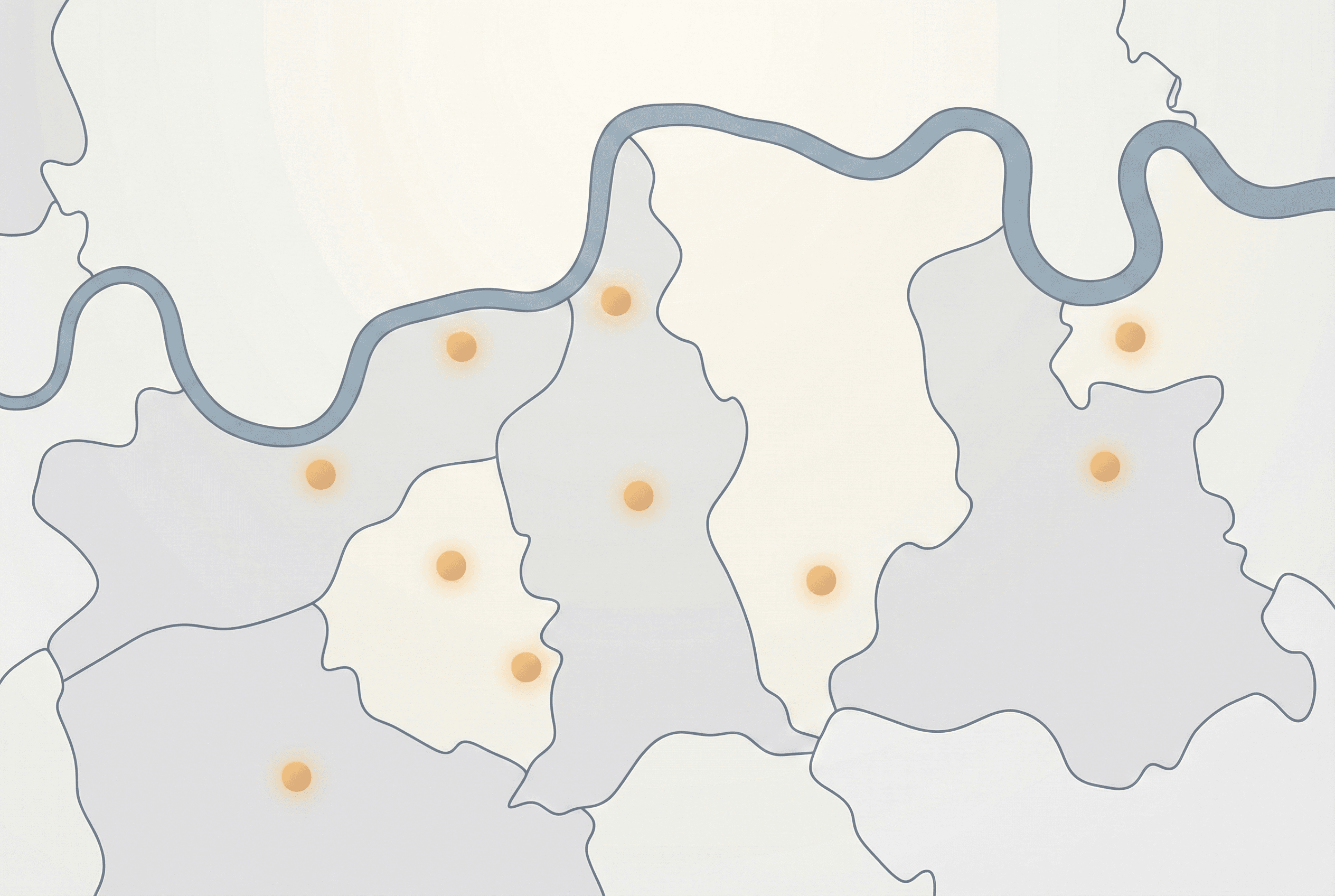 Map of South London areas covered by cleaning services