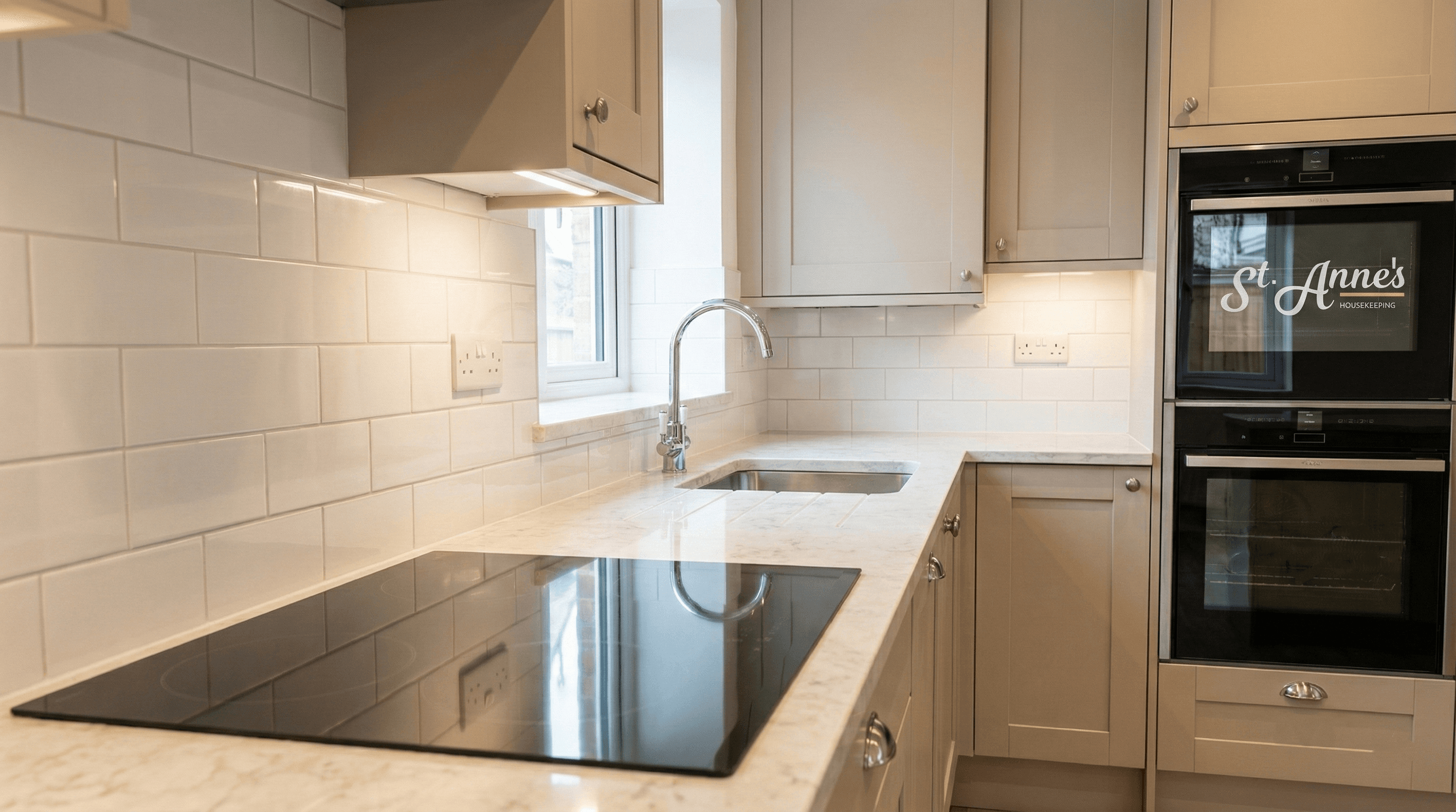 Deep cleaning a kitchen in a West London apartment