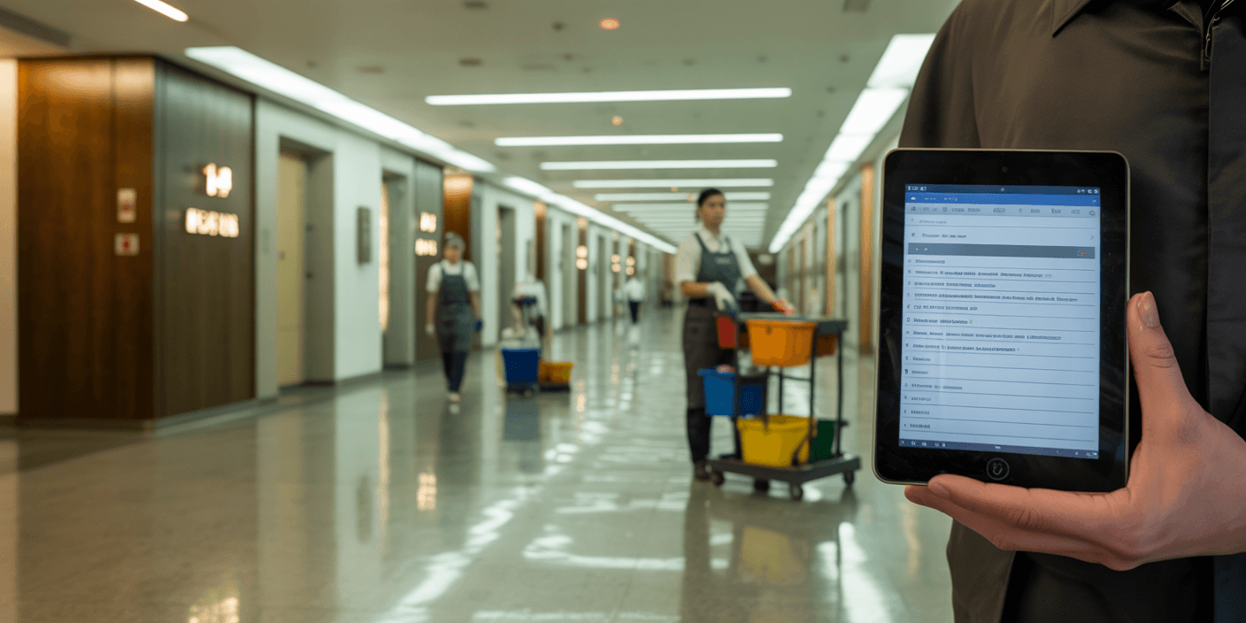 Deep cleaning equipment or bright, freshly cleaned kitchen