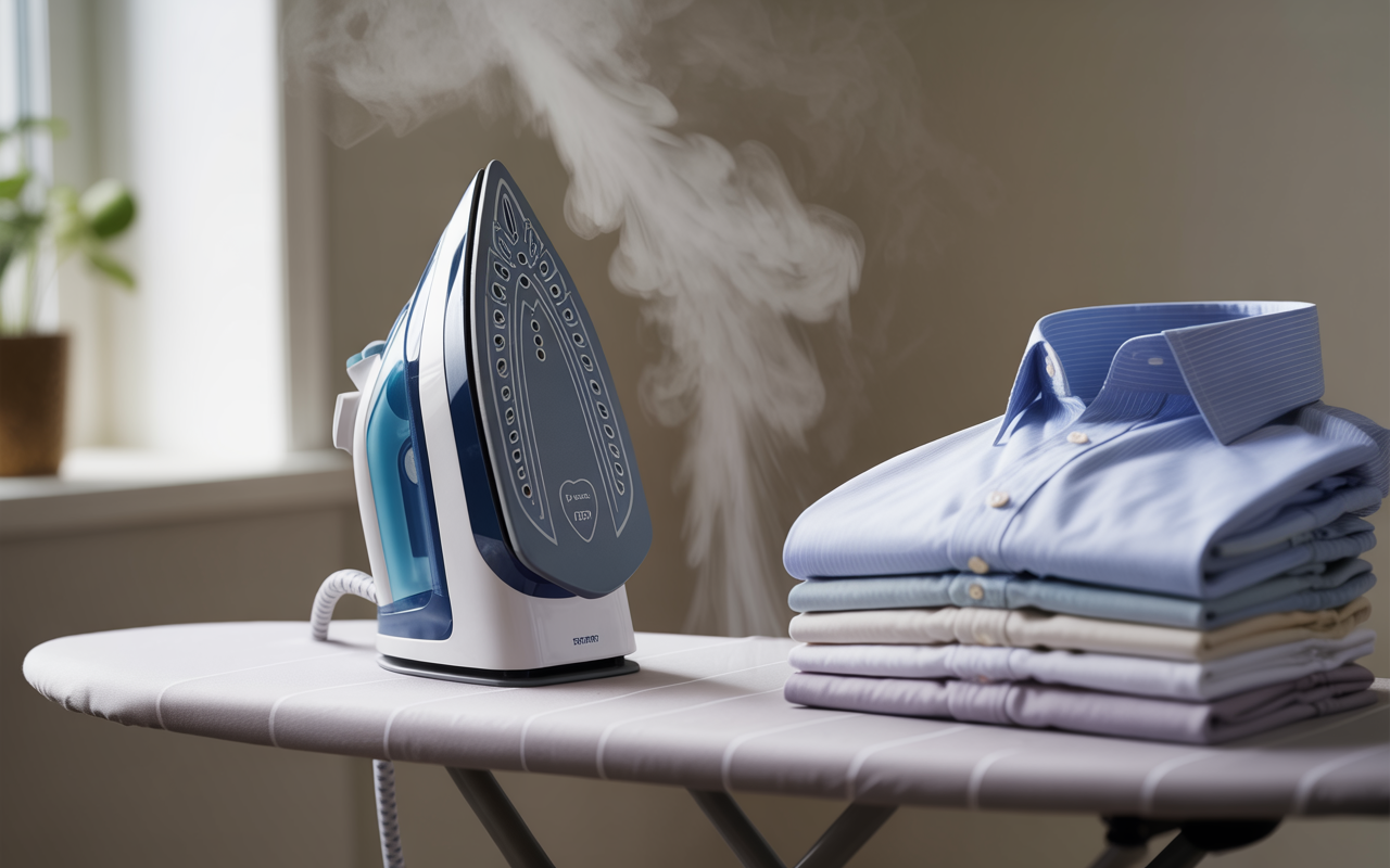 Professional ironing expert pressing a shirt in London